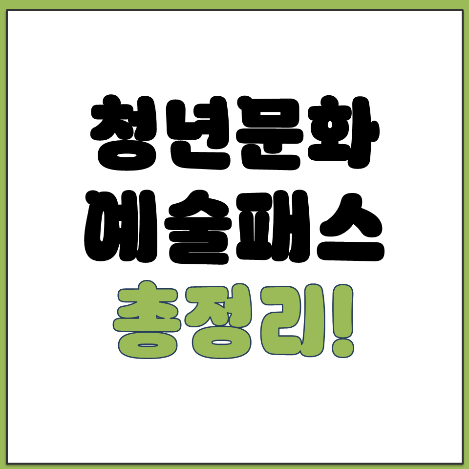 2026 청년 문화 예술 패스 총정리 나이 금액 기간.png