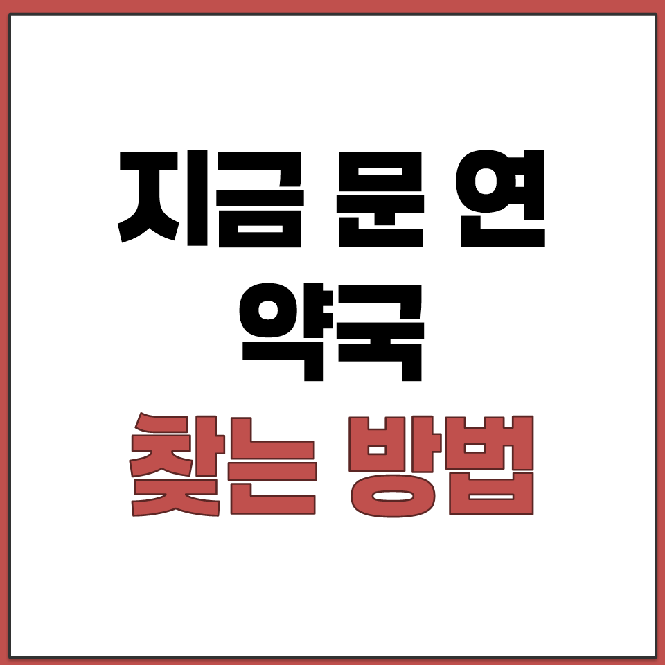 지금 문 연 약국 찾는 방법 사이트 조회와 전화 문의.png