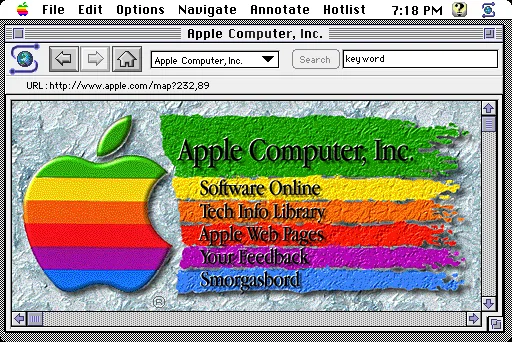 History of Apple web site
