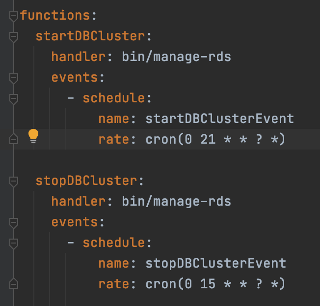 AWS RDS Scheduled start/stop