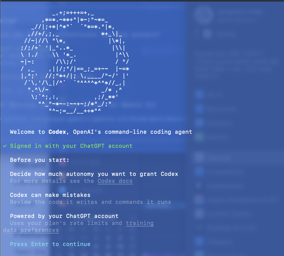 맥북프로 Codex CLI (코덱스) 설치기