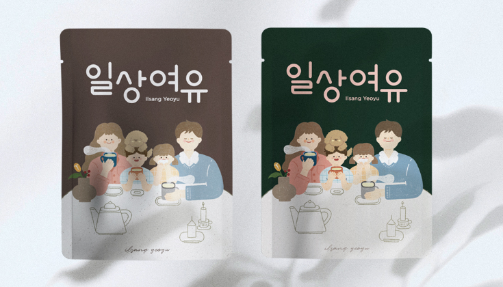 차 한잔의 여유를 전하는 티백 지퍼백 패키지 디자인