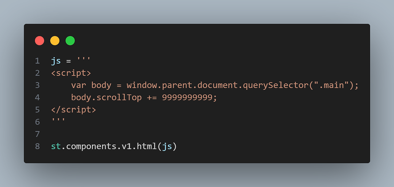 Streamlit Scroll Function
