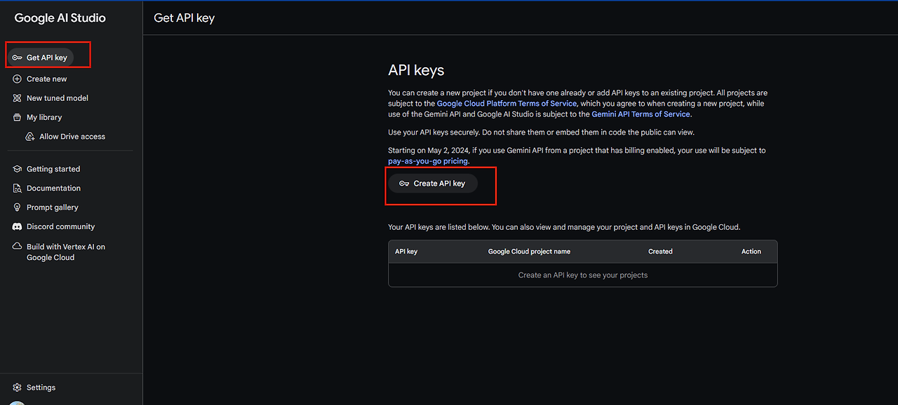 Google Cloud API Key받기