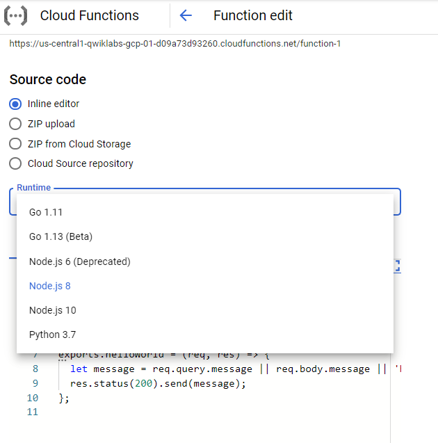 122. Cloud Functions - Console