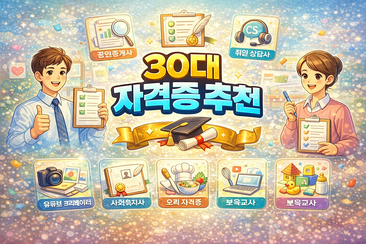 30대자격증추천 온라인으로 취득하고 취업까지!