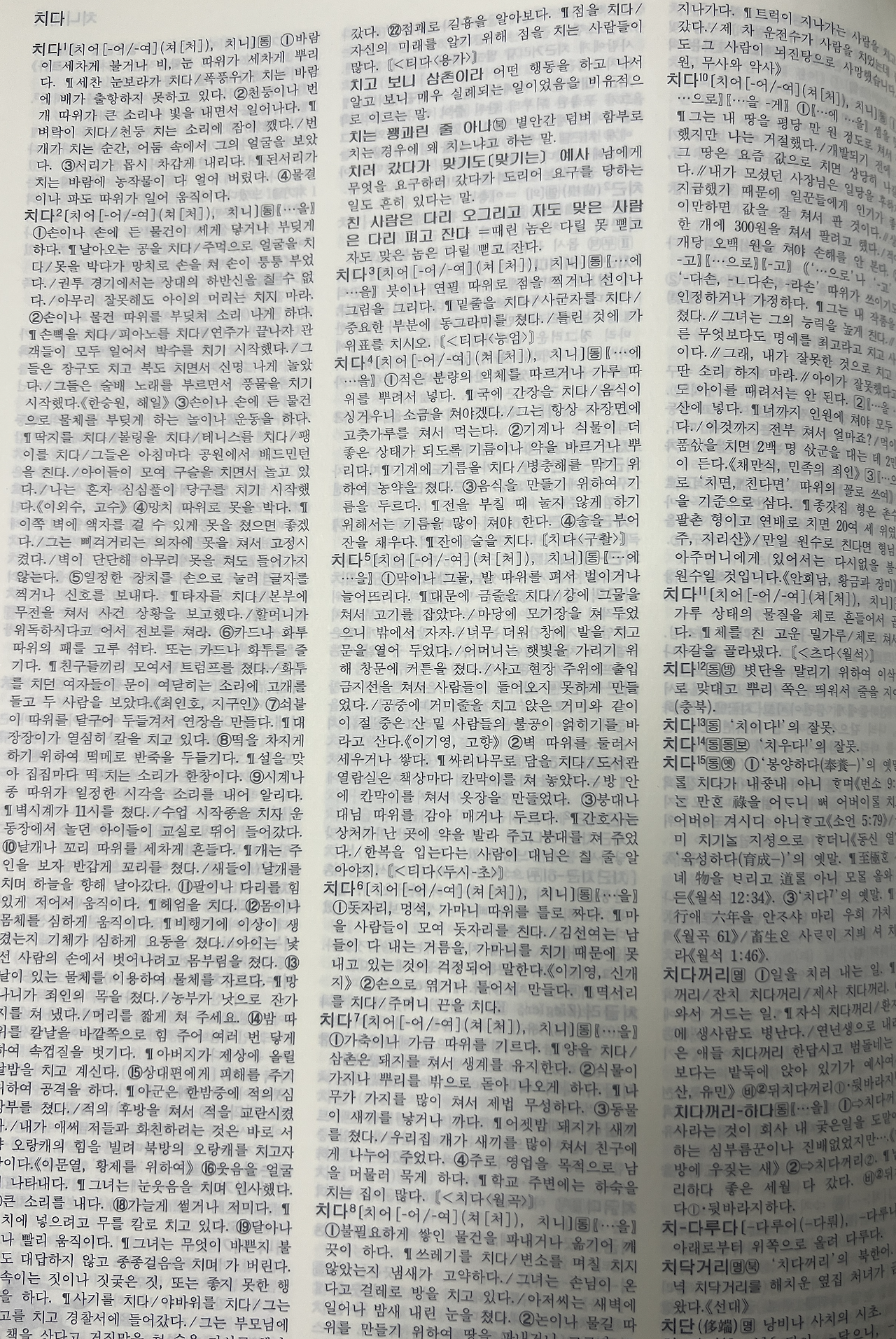 치다, 삶을 풍요롭게 만드는 두 글자
