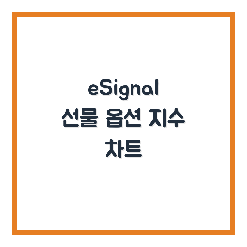 eSignal 선물 옵션 지수 차트