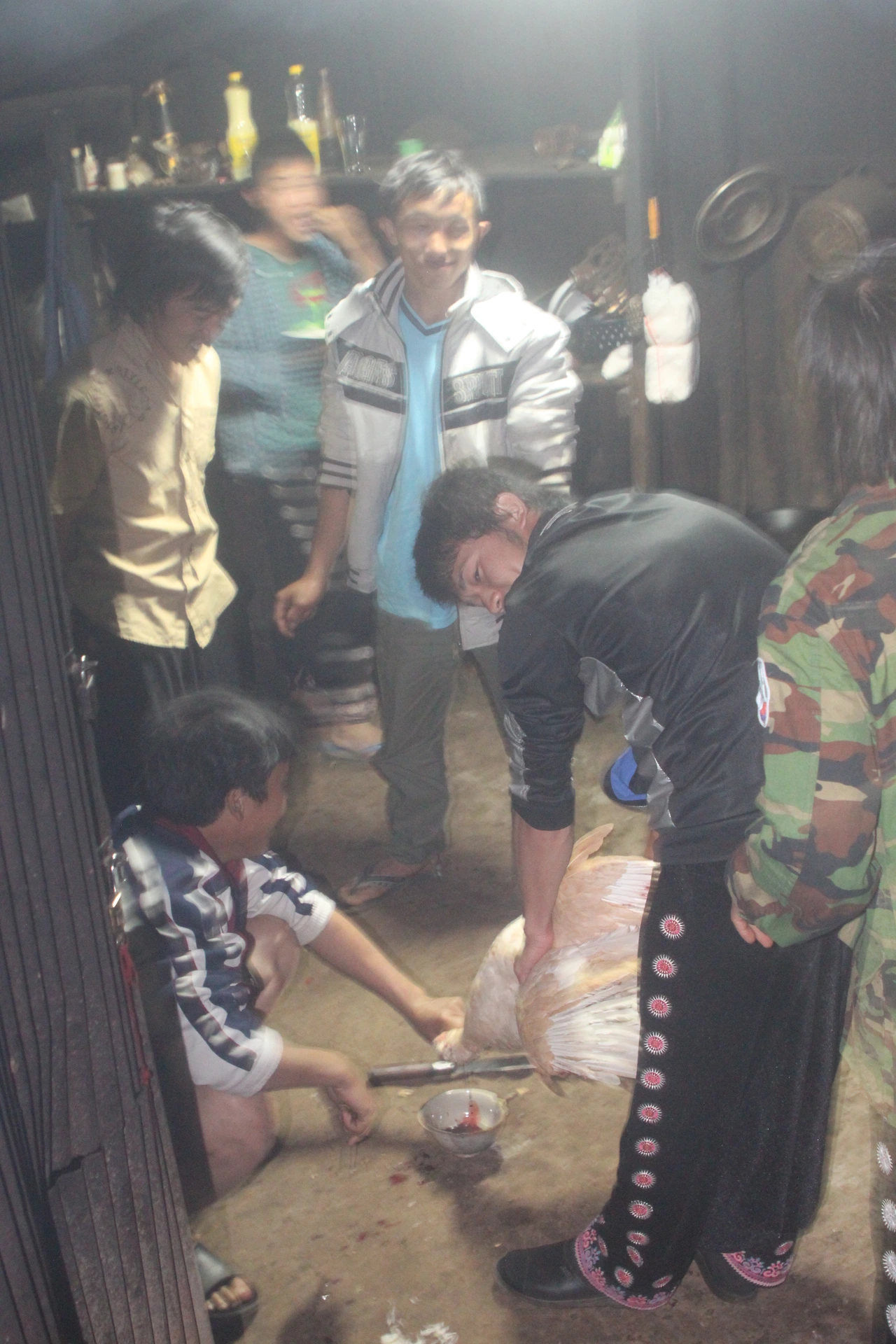 80아이들이 닭을잡아피를받은.JPG