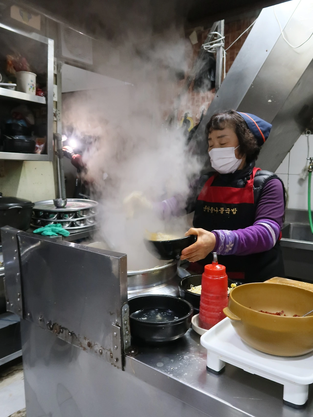 토렴하는 모습.JPG