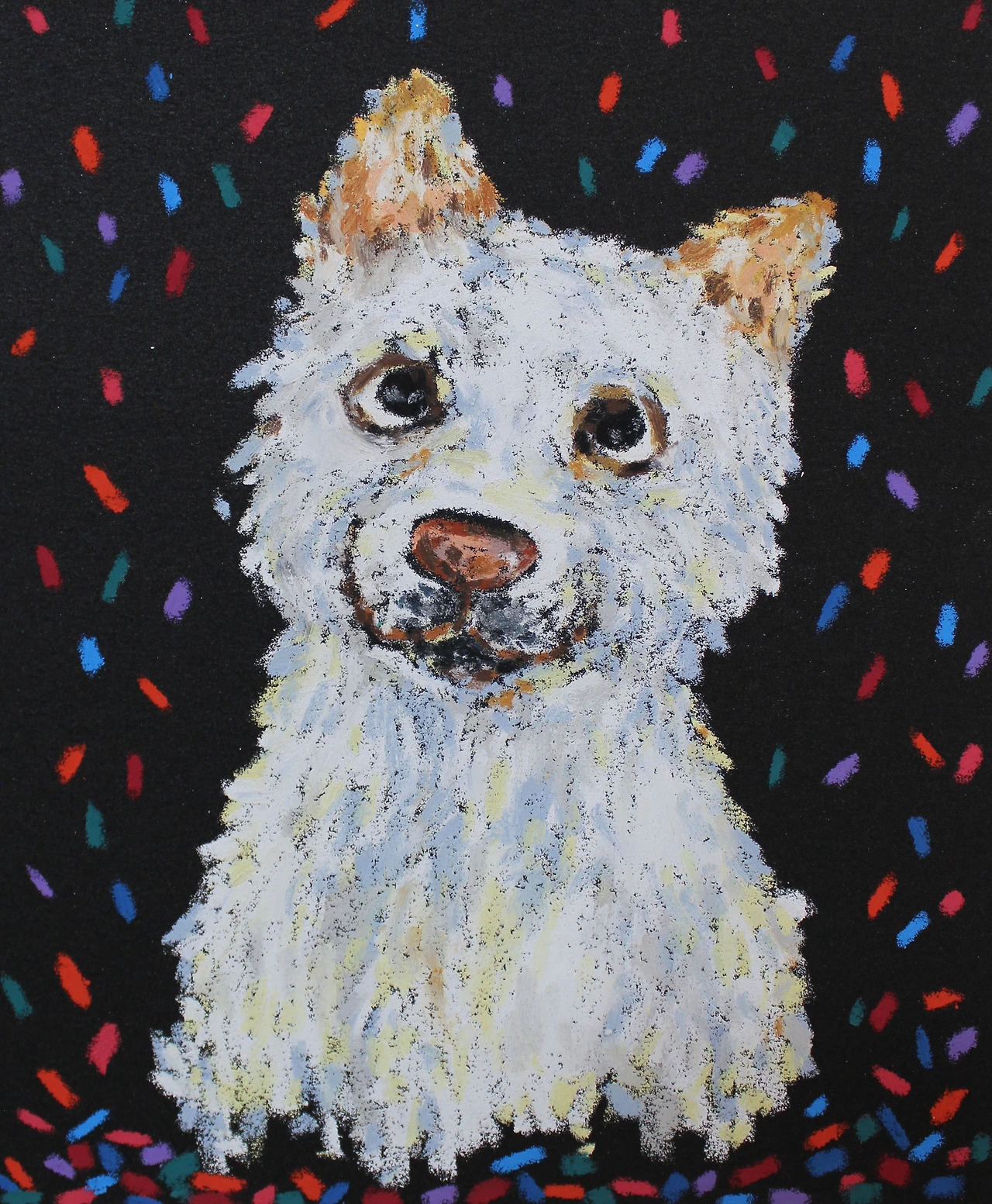 너는 무슨 생각을 할까?_백구진도리, 2021, Oil pastel on sandpaper, 230x280mm.JPG