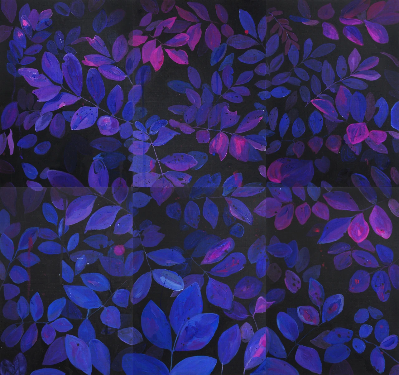 형세린, Leaves Hexaptych, 63x60cm, 캔버스에 아크릴, 2021 .JPG