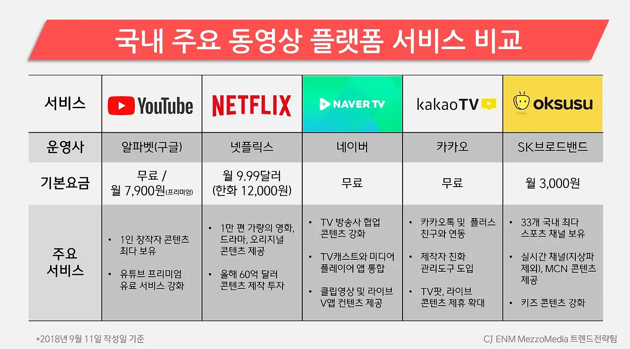 국내 주요 동영상 플랫폼 서비스 비교_메조미디어.JPG