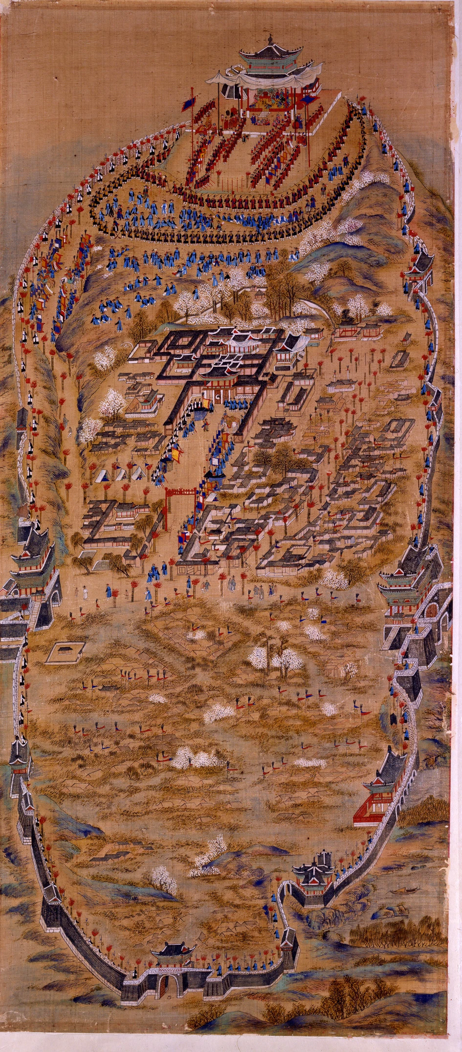 5폭 서장대야조_정조대왕이 쌓은 수원성의 방어태세를 점검하는 그림이다.JPG