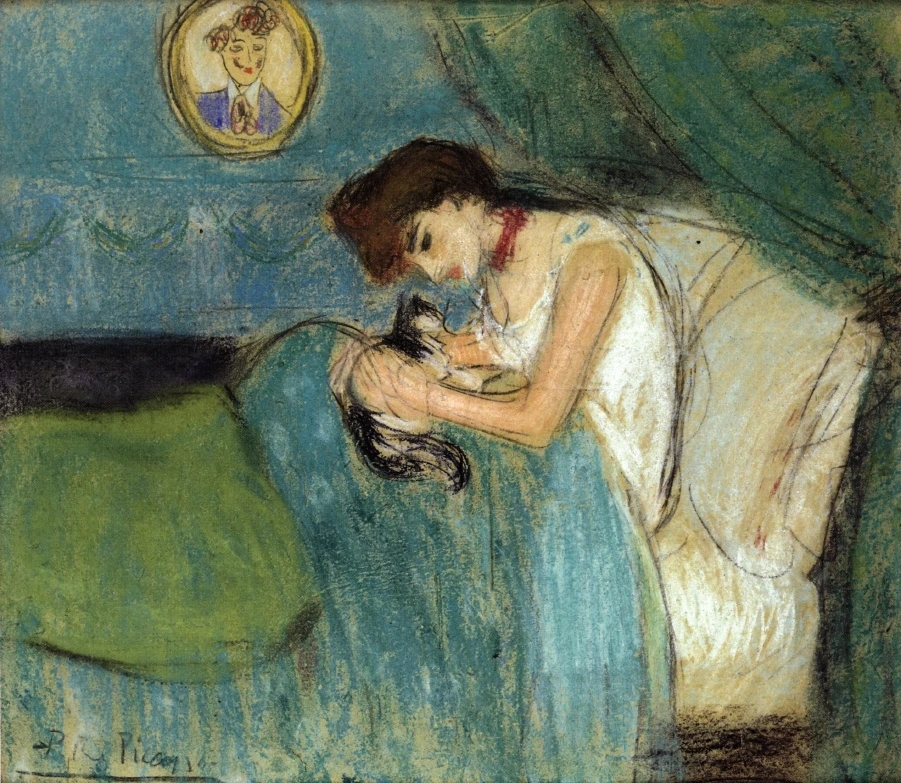 Pablo picasso-woman with cat-1900.jpeg