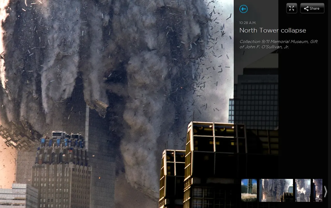 911 메모리얼 2001 North Tower clollpse.JPG