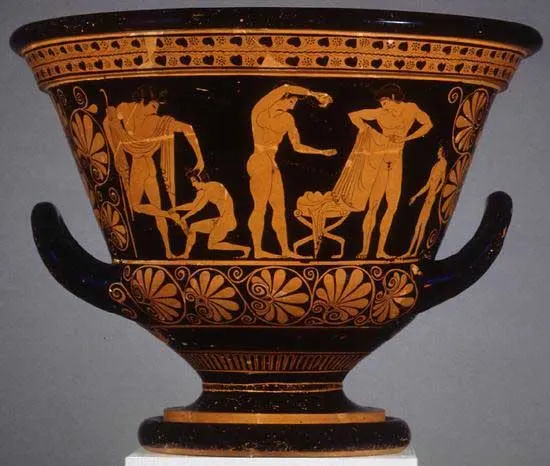 에우프로니오의 운동을 준비하는 청년들(기원전 510년 경, 베를린 국립박물관).jpg