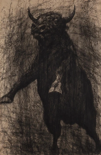 김명숙_The work for Minotauros_Oriental ink on Kraft_180x120cm_2010.JPG