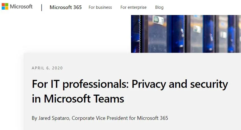 [그림3]MS팀즈의 보안 기능 소개 화면 갈무리.JPG