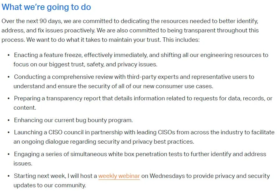 [그림6]에릭 유안 줌 CEO가 공식 블로그를 통해 밝힌 후속 방침.JPG