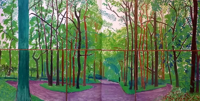Woldgate Woods, 20 and 21 May, 2006 (oil on six canvasses).JPG