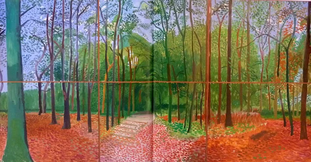 Woldgate Woods, 24, 25 and 36 October 2006 (oil on six canvasses).JPG