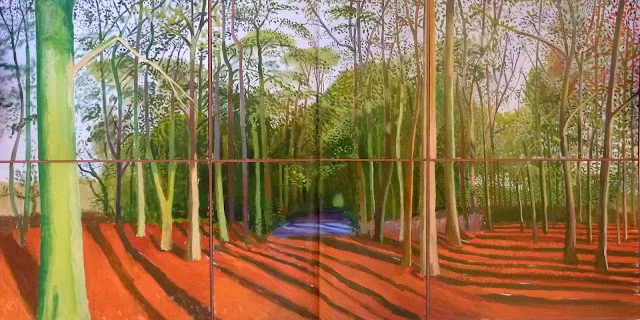 Woldgate Woods, 6 and 9 November 2006 (oil on six canvasses).JPG