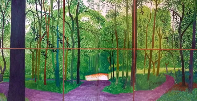 Woldgate Woods, 26, 27 and 39 July 2006 (oil on six canvasses).JPG