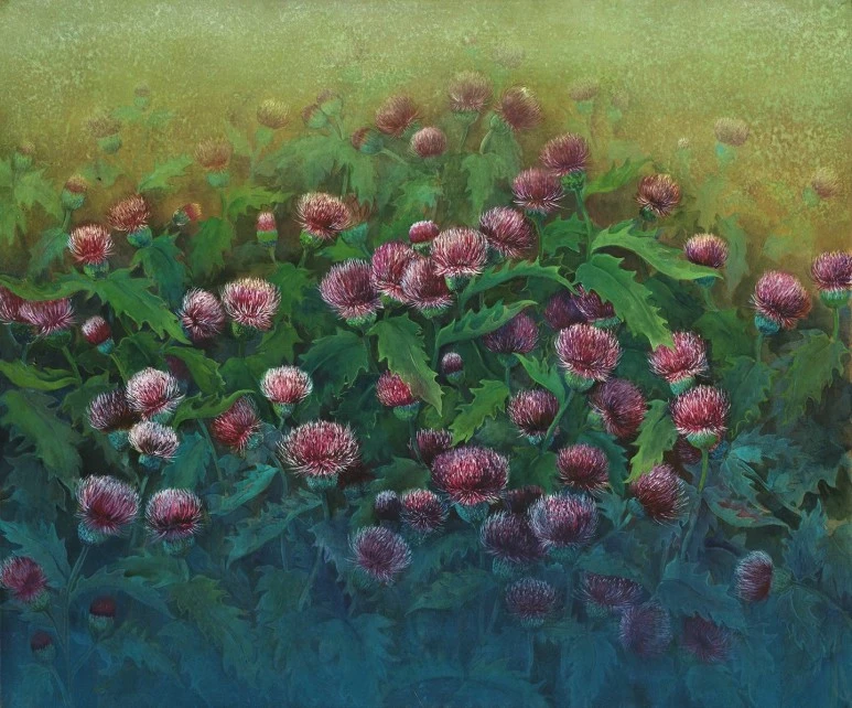 목동칼럼.윤수진화가.엉겅퀴.72.7x60.6.jfif