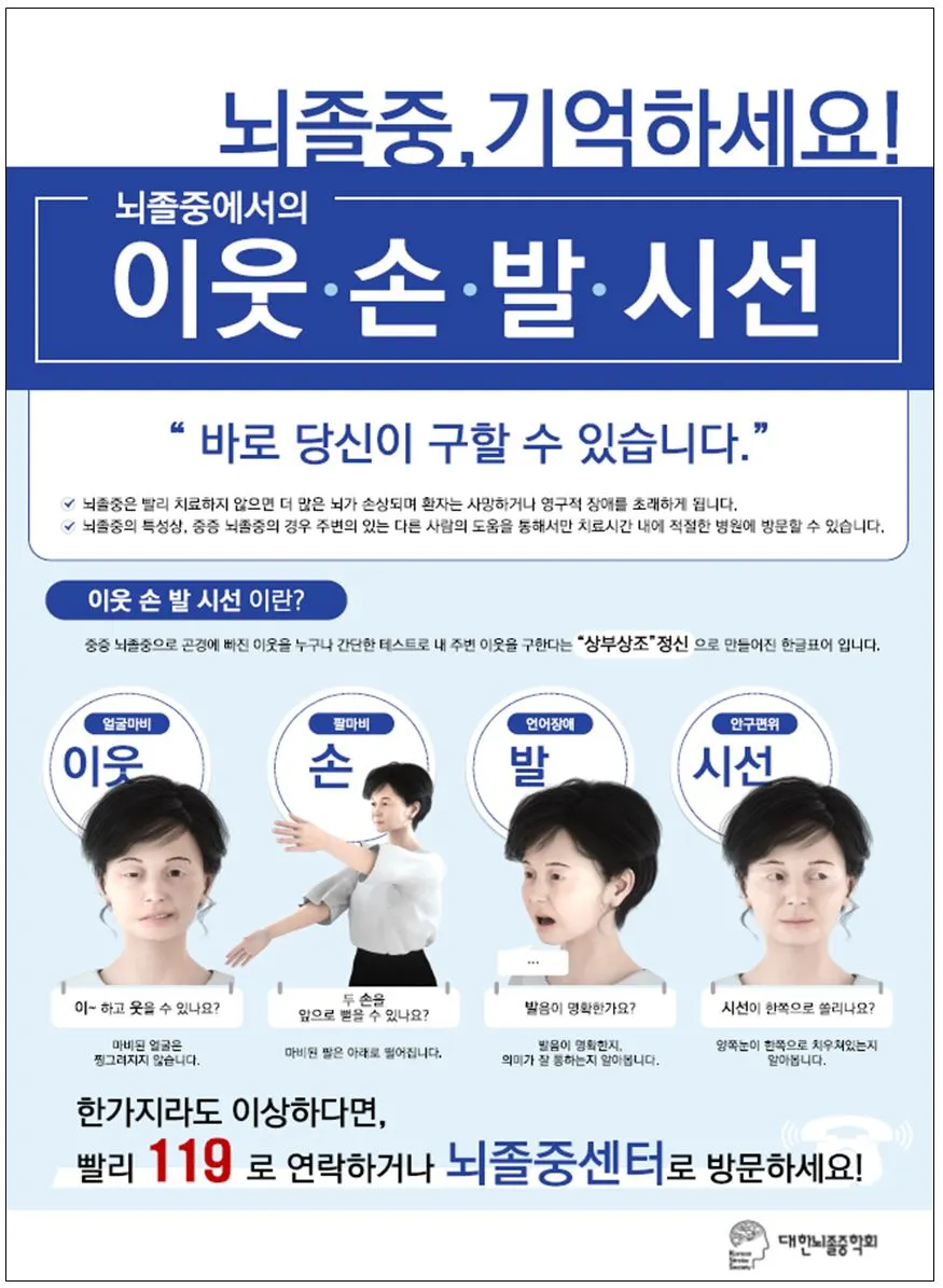 [포스터]대한뇌졸중학회, 뇌졸중 의심 증상.JPG