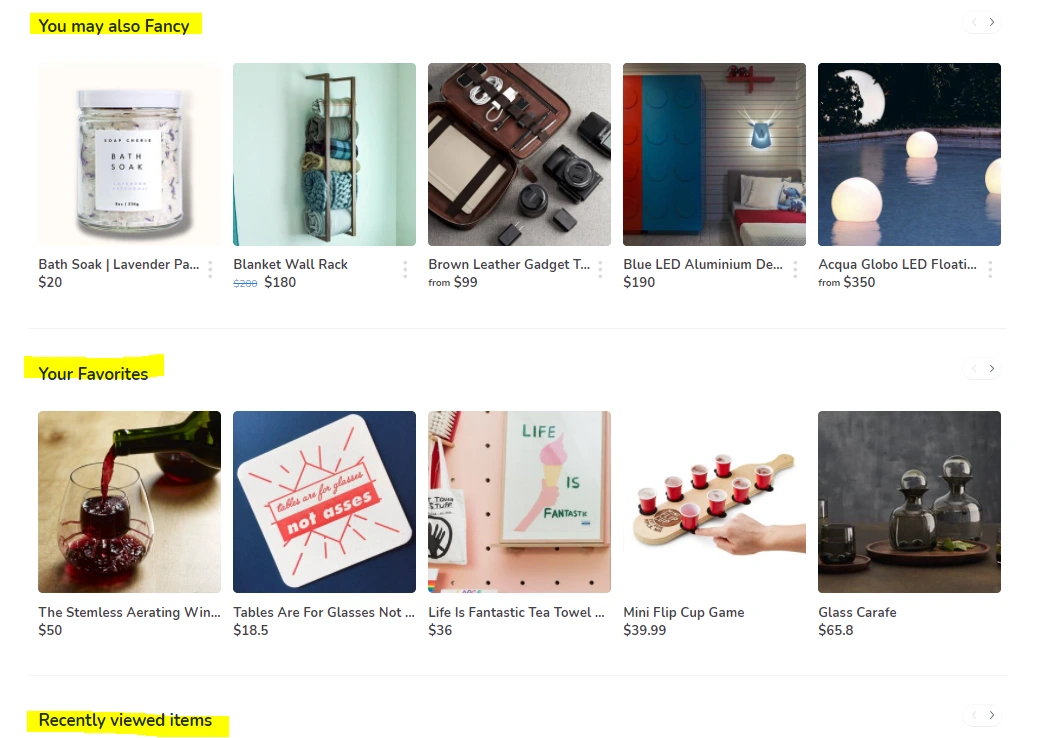 팬시 장바구니 아이템을 삭제했을때 추천템.PNG