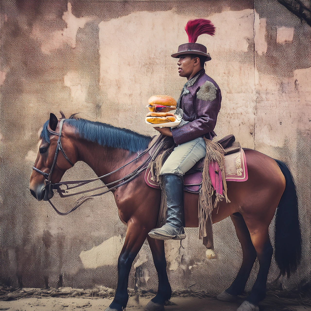 Mongolian cavalrymen ride their horses and eat hamburger steaks from under their saddles 21-04-2025 at 14-03-19.jpeg