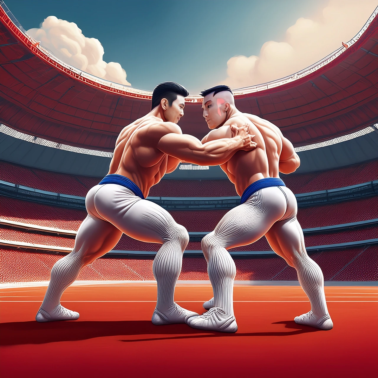 _On a small stadium, two muscular men are pushing each other to form the shape of the Chinese charac 27-04-2025 at 05-19-13.jpeg