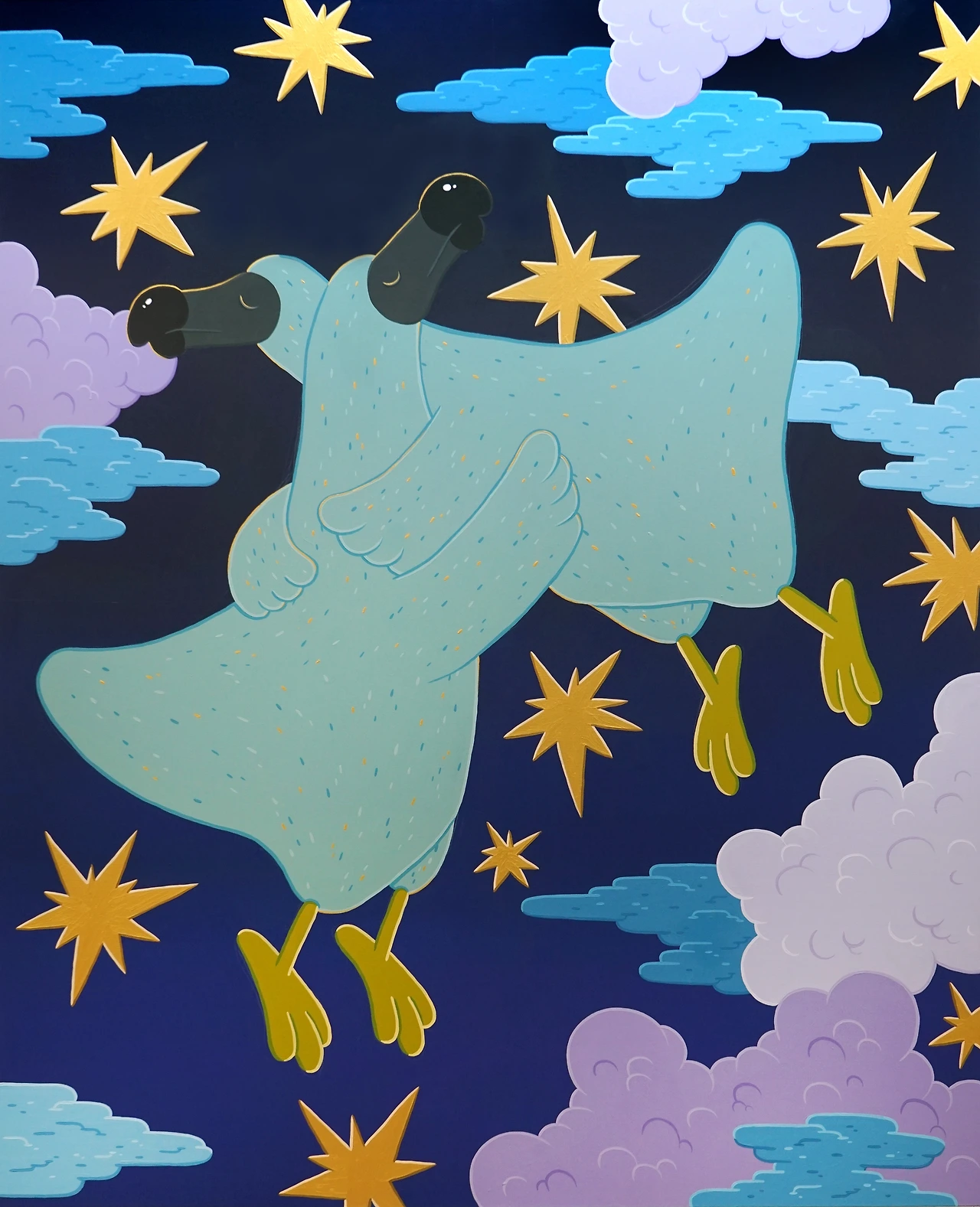 The Lovers, 162x130cm, gouache on canvas, 2022.JPG