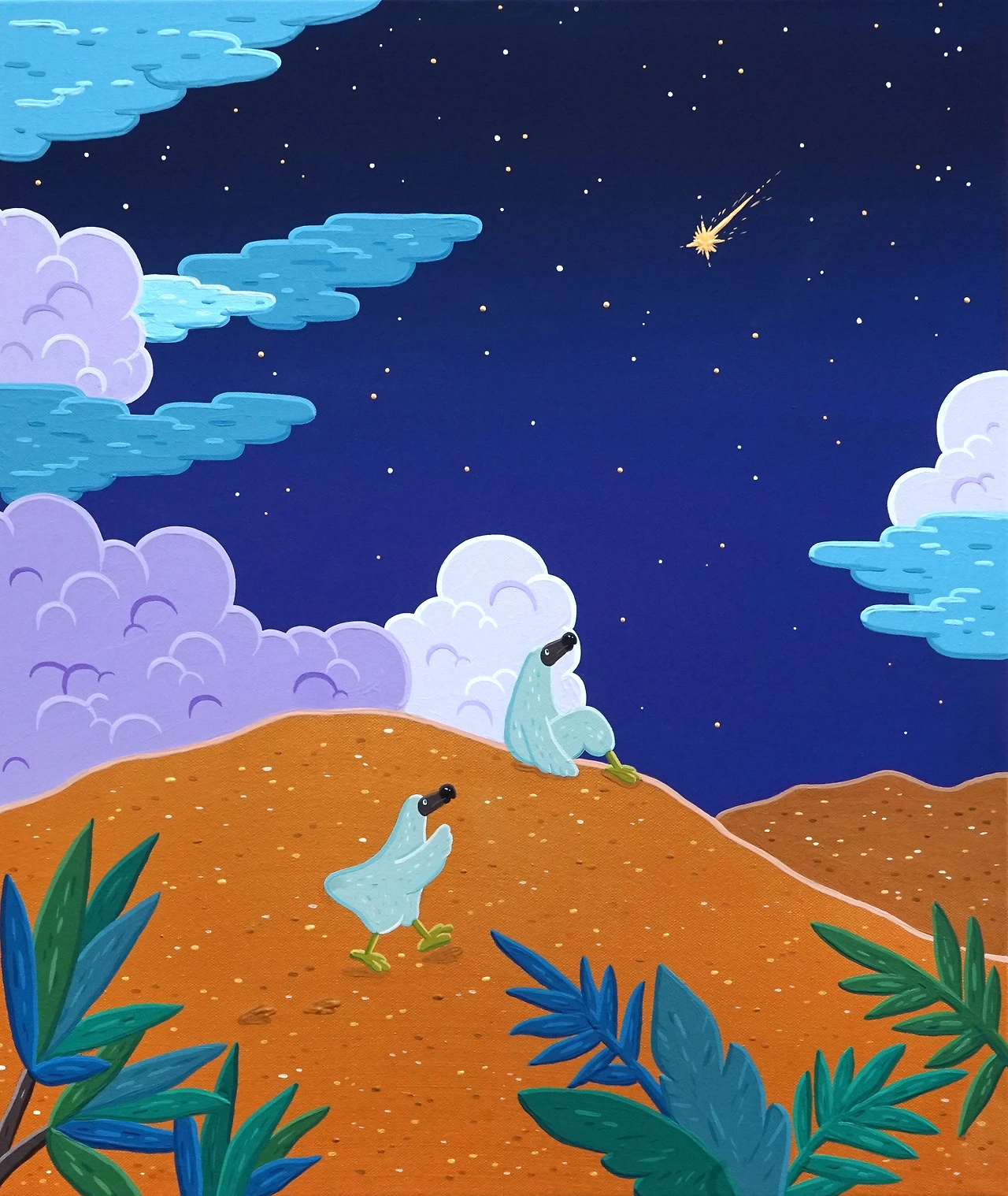 Desert Night, 53x45.5cm, gouache on canvas, 2021.JPG