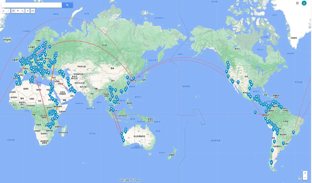 세계일주루트 구글맵.JPEG