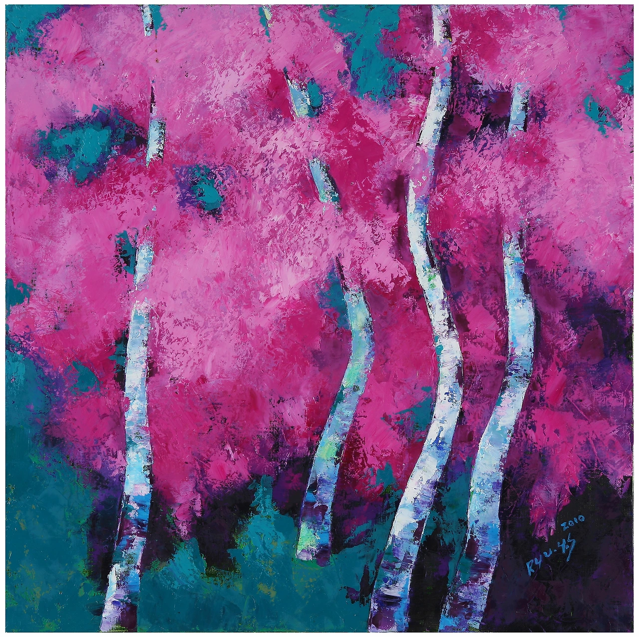 33p - 숲속으로 30호정방, oil on canvas, 2010,ⓒADAGP  Ryu, Young Shin.JPG