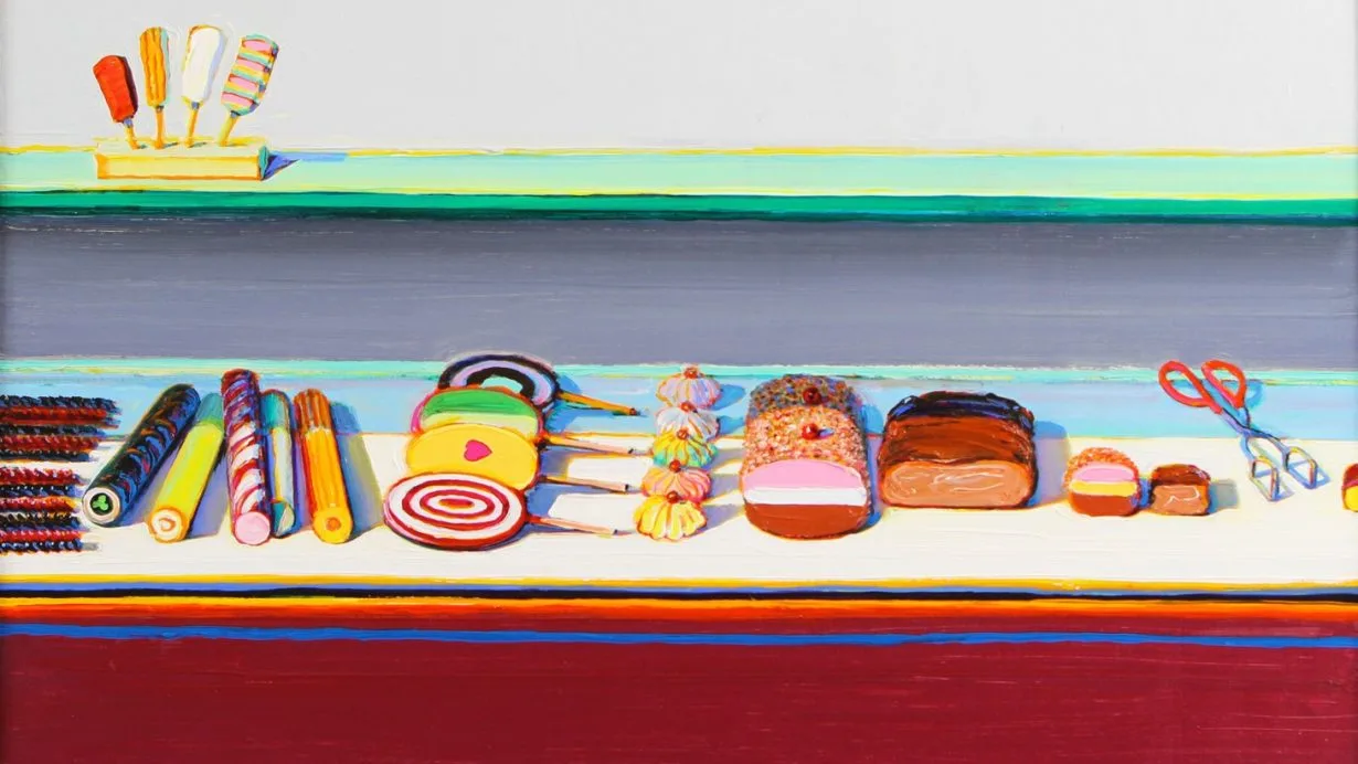 Wayne Thiebaud, Suckers and Sweets, 2000, oil on canvas.jpeg