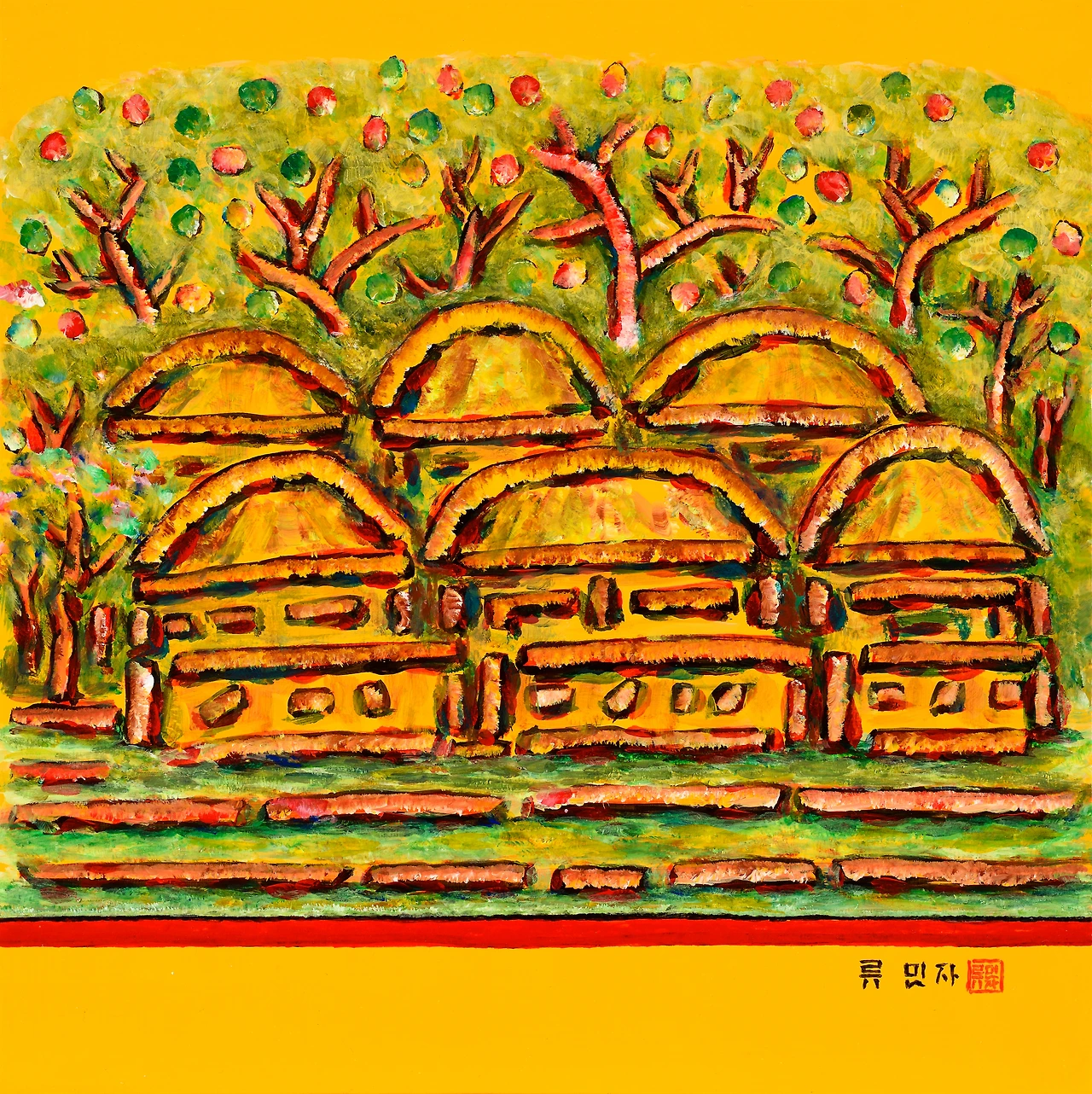 풍요 1, 38x38cm, acrylic on canvas, 2021.JPG