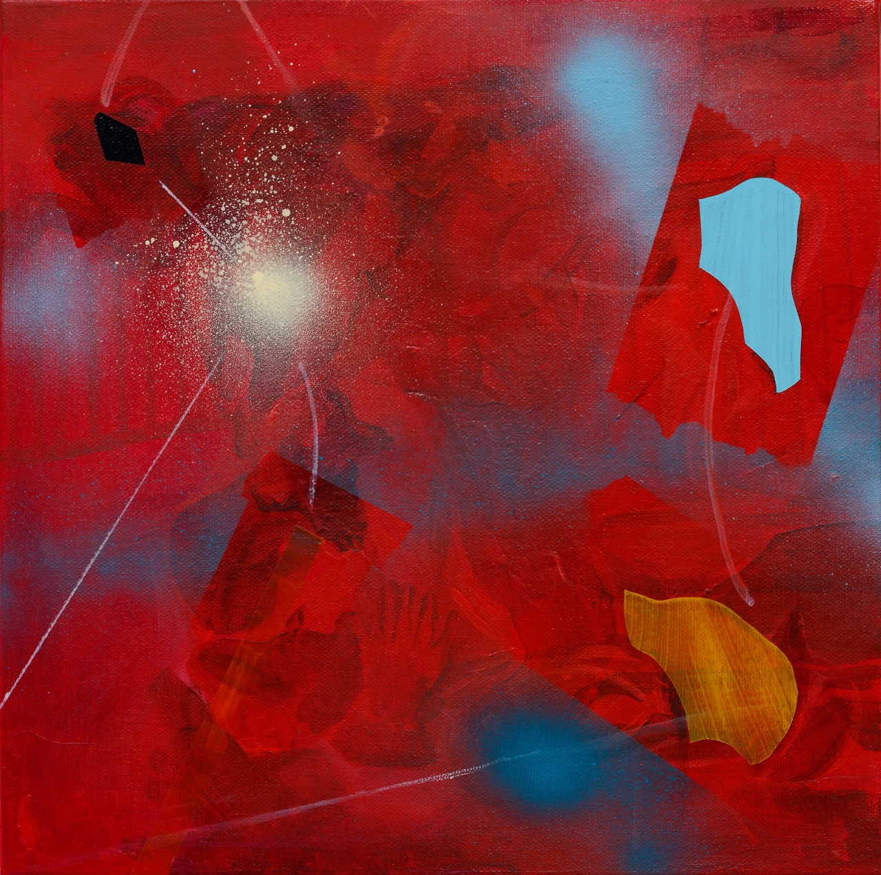 안개 속의 성좌, 30.0 x 30.0cm, Mixed media on canvas, 2016    50만원 (2).JPG