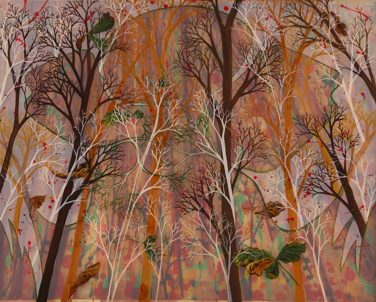 1 Branch grove Acrylic on silk 90x72.7cm2015.JPG