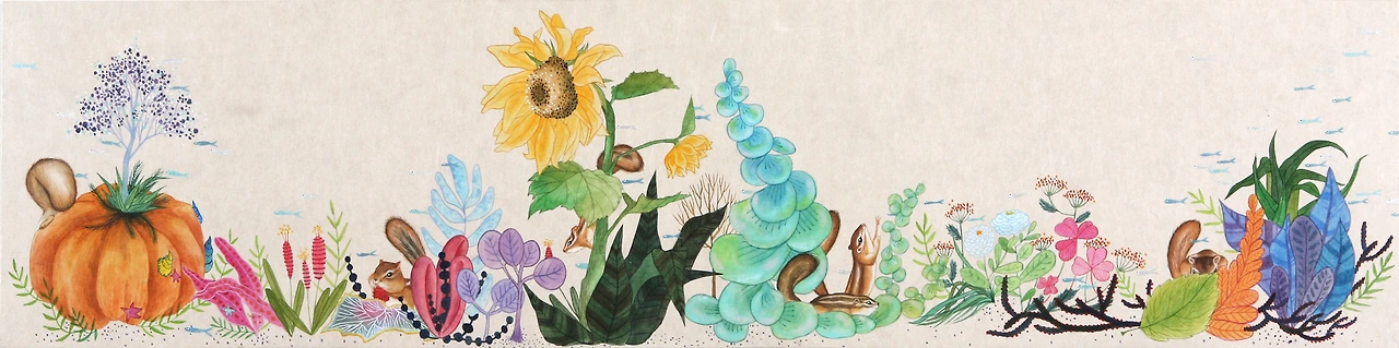 숨바꼭질2,장지에 채색, 25x100cm, 2013.JPG