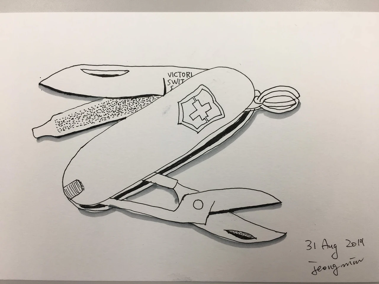라인드로잉_빅토리녹스_맥가이버칼(행복화실).JPG
