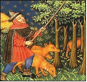 도토리먹는 중세의 돼지.bmp