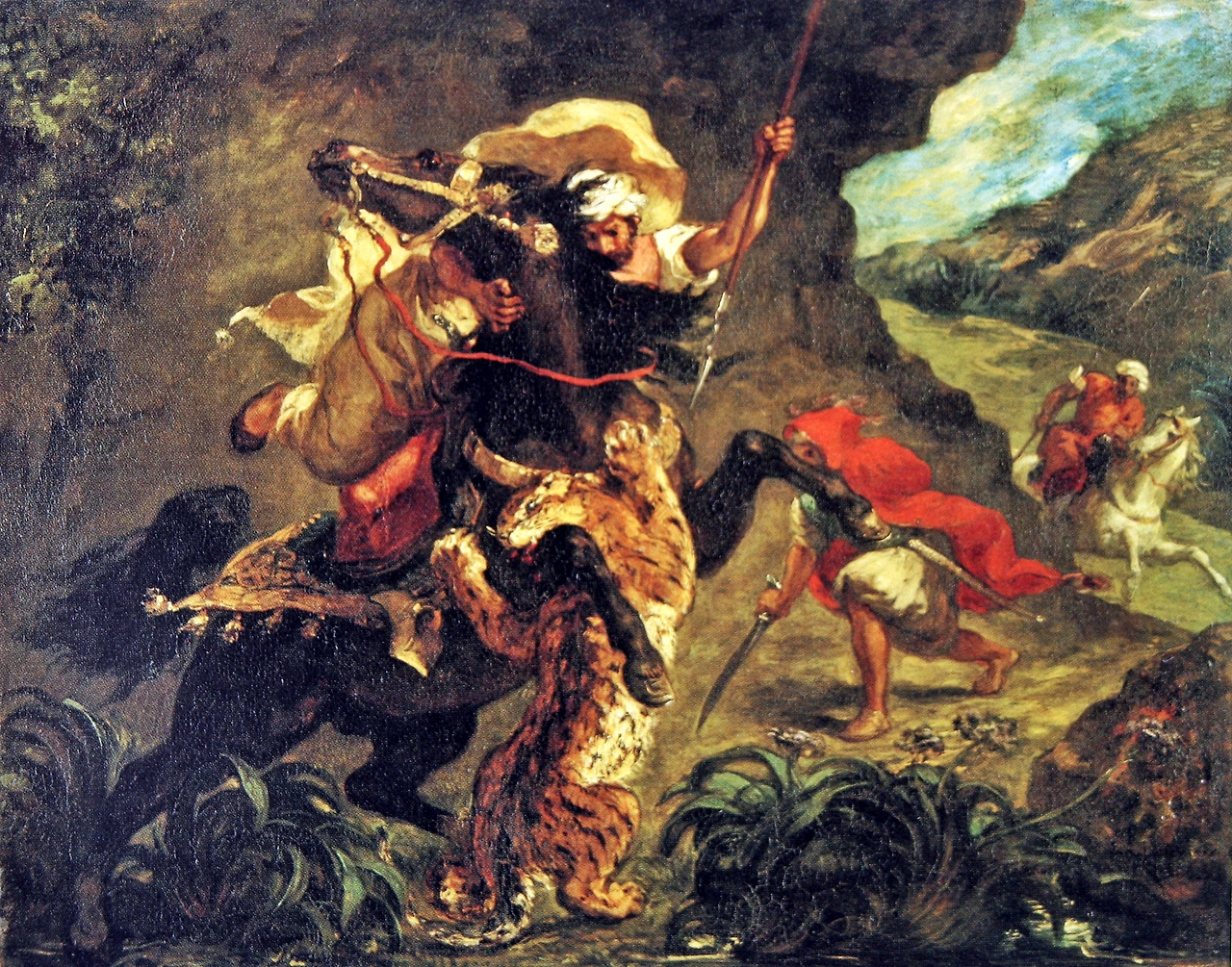 Eugine Delacroix - Tiger Hunt, 1854 73.5  92.5.JPG