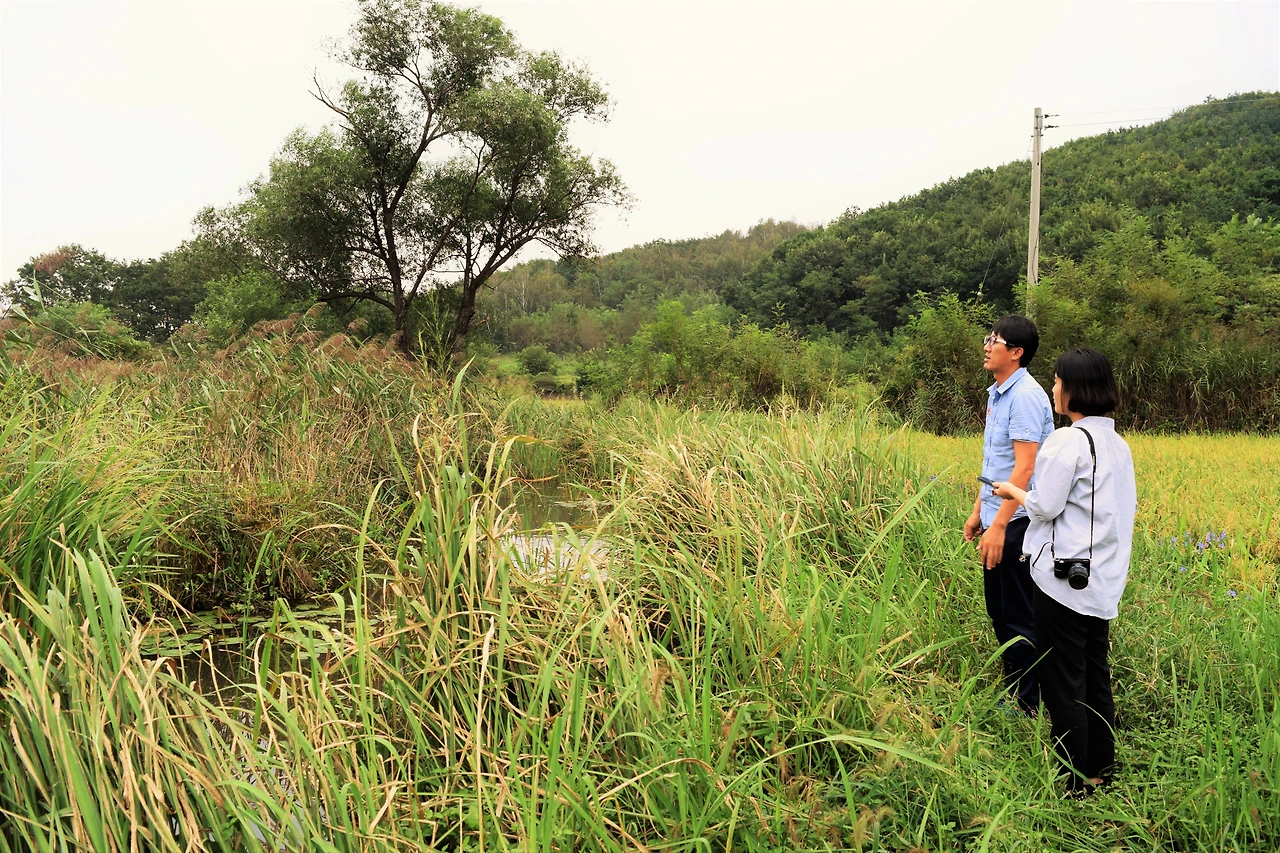 사진3-조명환 죽왕면 환경감시반장의 안내를 받으며 선유담 탐방 ing-고종환 제공..JPG