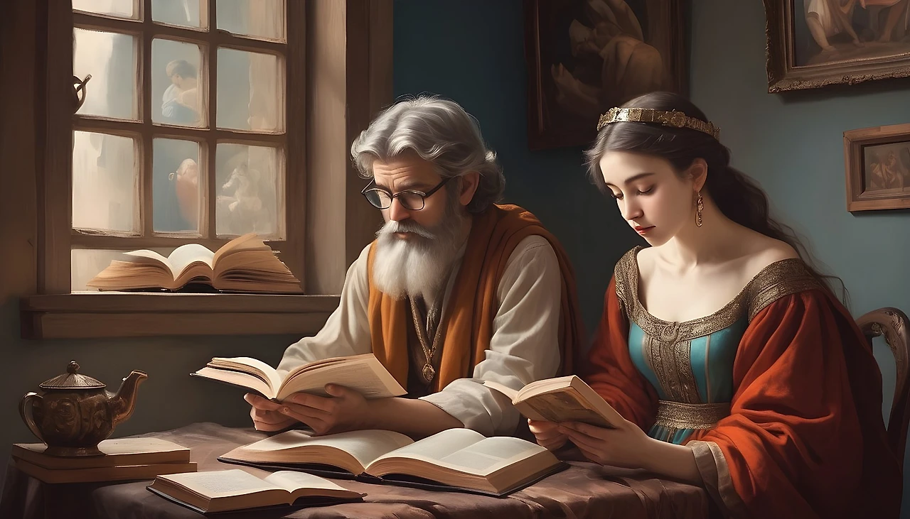 A-girl-and-A-boy-reading-with-philosophers-and-novelist-and-poets-and-musici.jpg?type=w1600