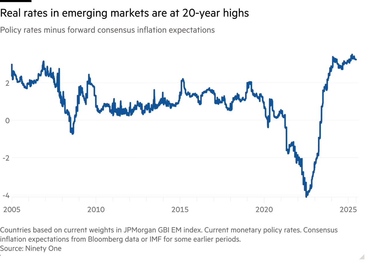 신흥국들은 경제 성장을 포기하고 인플레이션과 전쟁 중