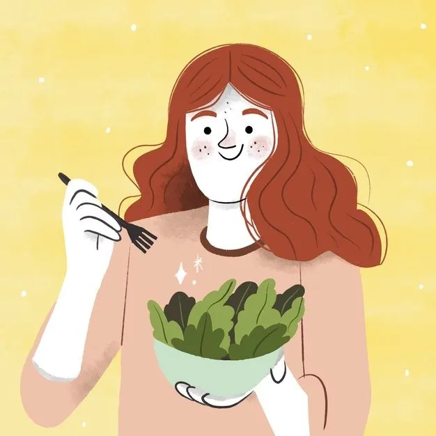 Free_Vector___Hand_drawn_woman_eating_salad_illustration.jpeg?type=w773