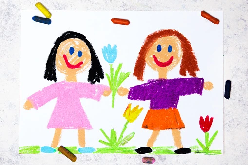 photo-of-colorful-drawing-two-smiling-girls-sisters-or-friends-picture-id1221381057?b=1&k=6&m=1221381057&s=170667a&w=0&h=qrMgQYaT9LjlvgjsiS4wjINw9rPMOxhPCiUwm2XKeNo=